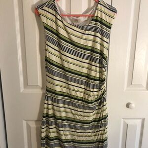 Striped Green and White Dress